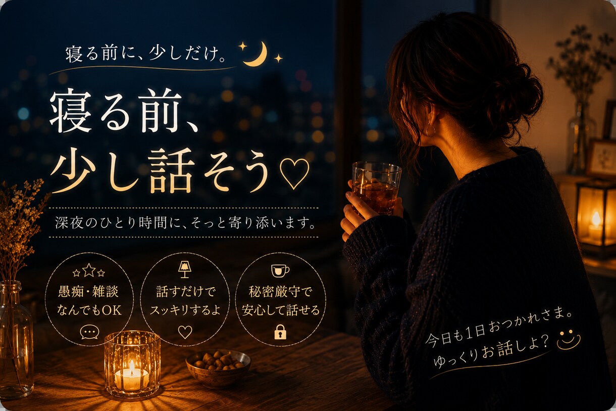 雑談・愚痴・ひとり飲み大歓迎でございます 一緒に笑って、一緒にひと息つきましょう⚝.˖ イメージ1
