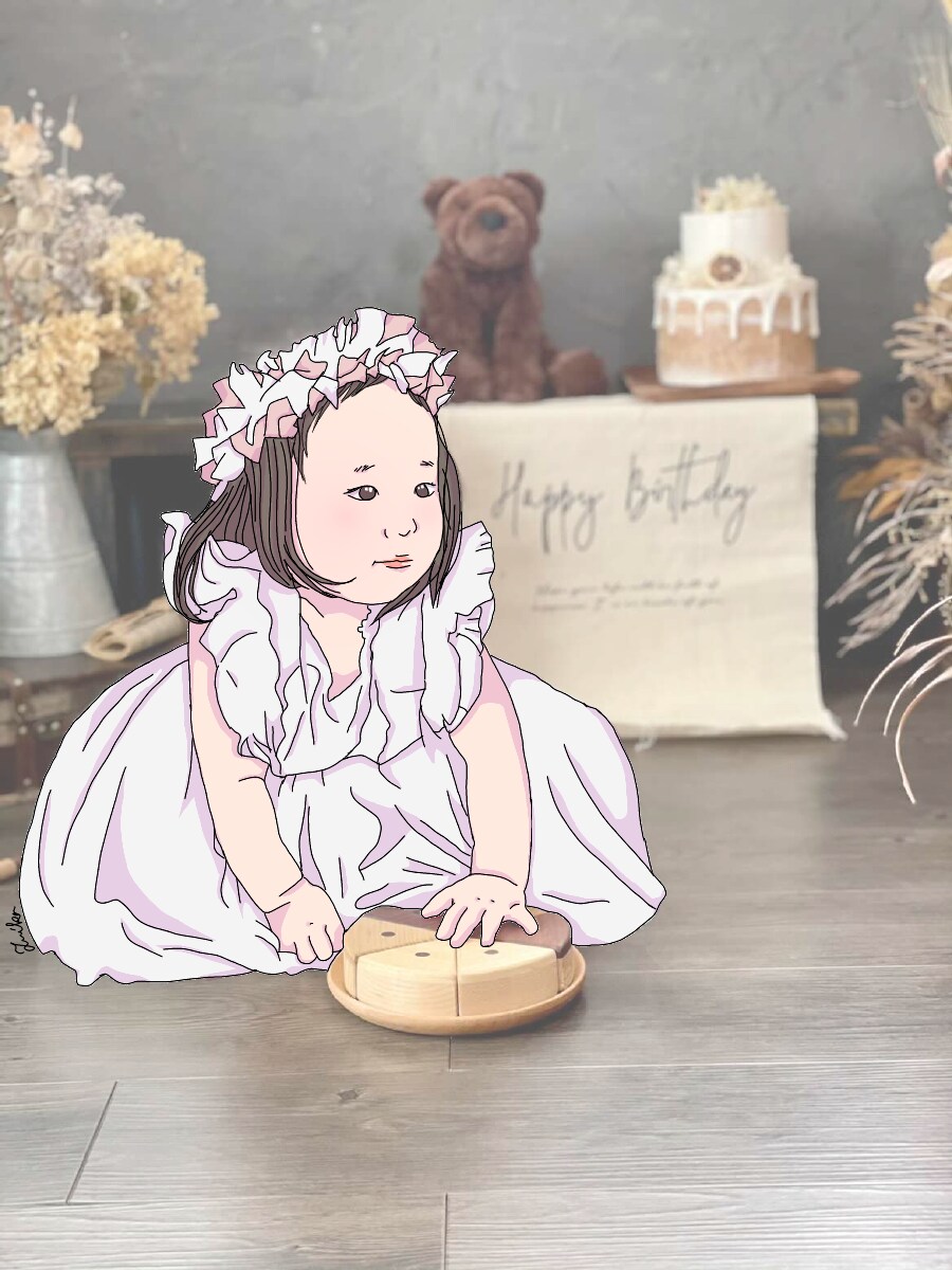 背景を活かした可愛い線画アートを描きます スタジオや綺麗なロケーションで撮った写真を可愛くイラストに！ イメージ5