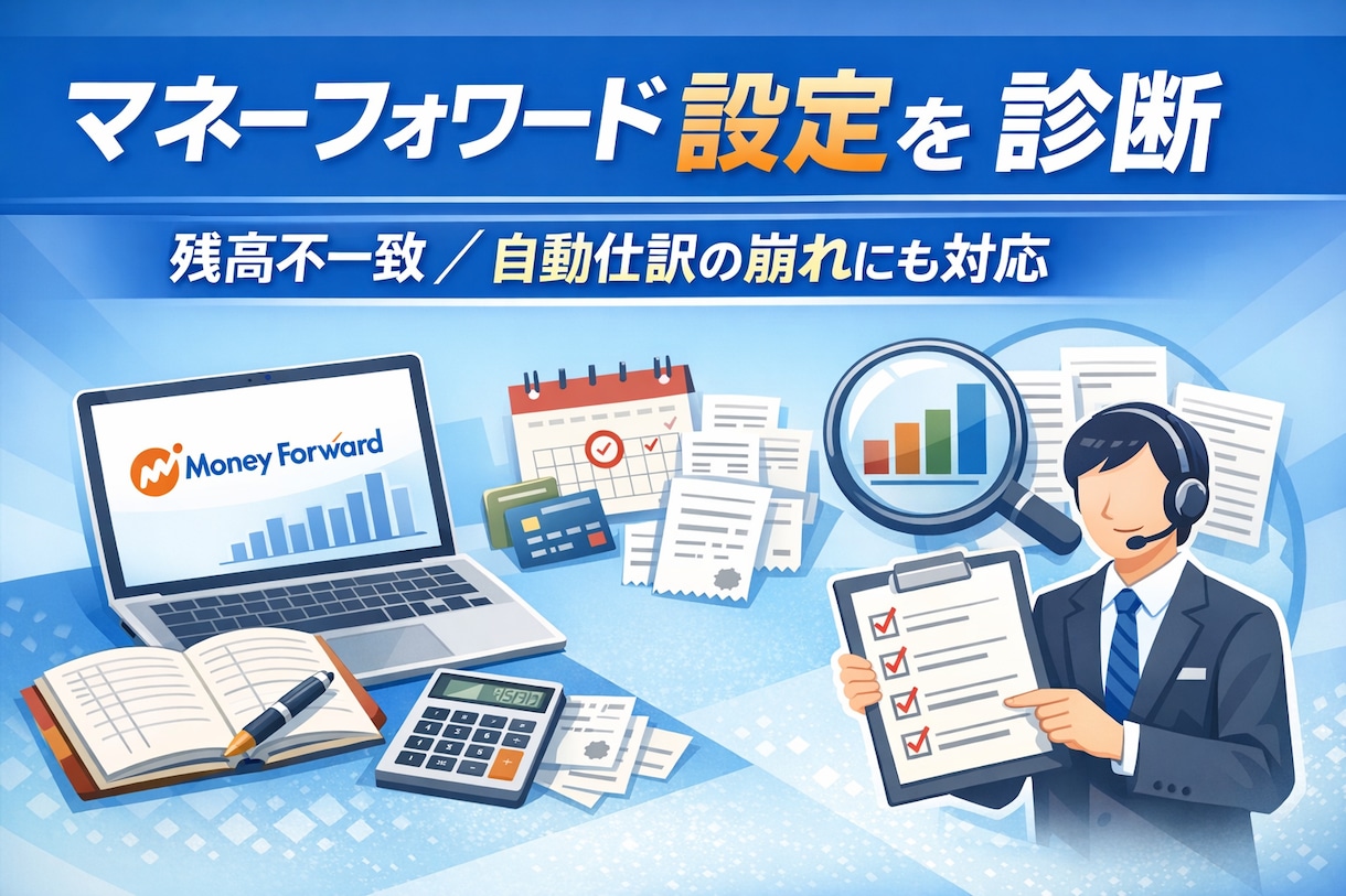 マネーフォワード初期設定します マネーフォワードの設定や運用を支援。毎月の処理を楽に！ イメージ1