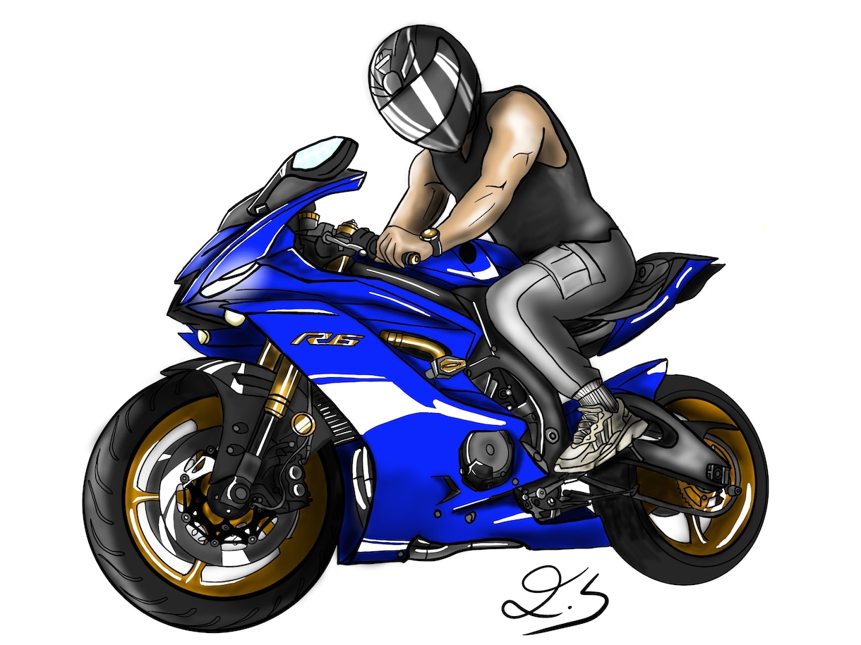 バイク、車のイラストを描きます 皆様の愛車をリアルに近いポップなスタイルでお描き。 イメージ8