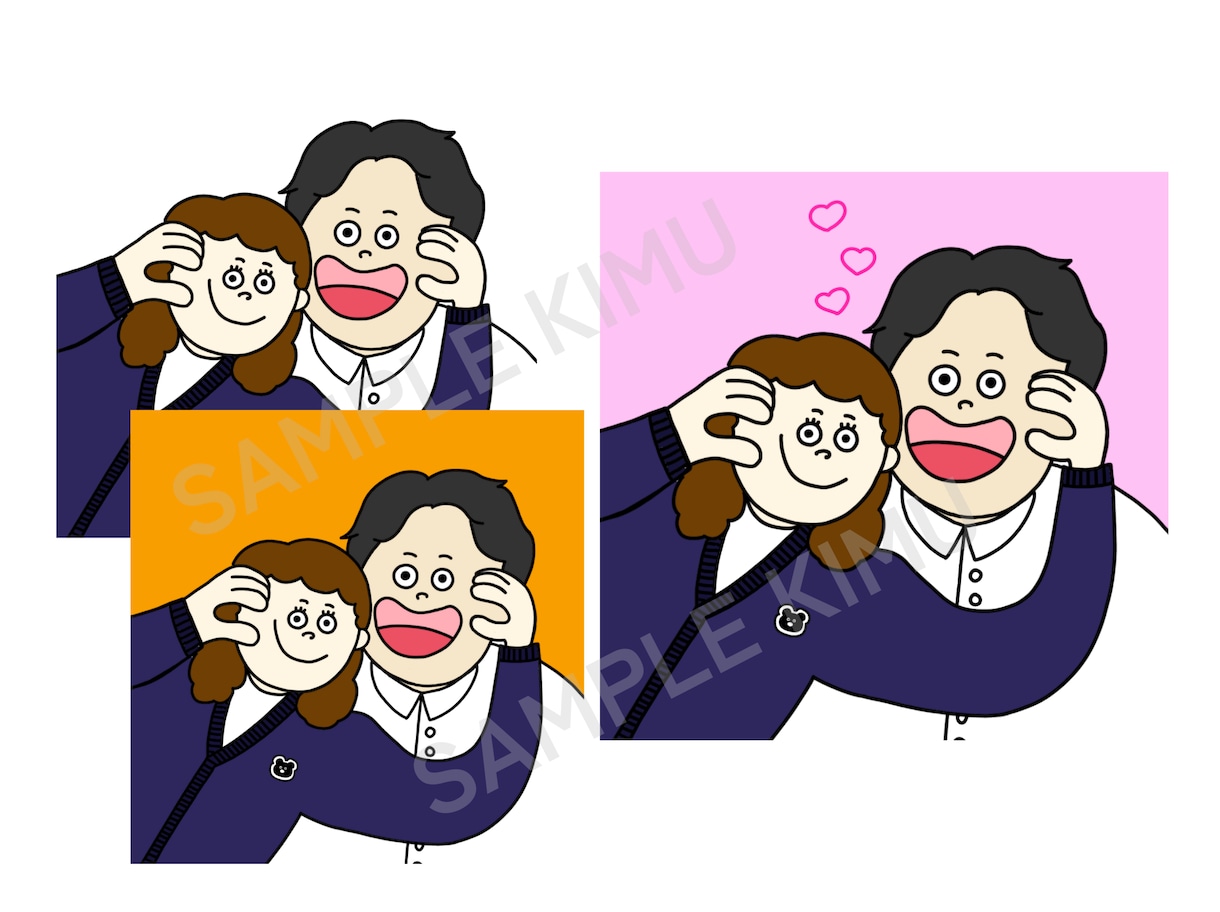 ポップでかわいいイラストお描きします SNSアイコン、プレゼント、記念日にぴったり！ イメージ4
