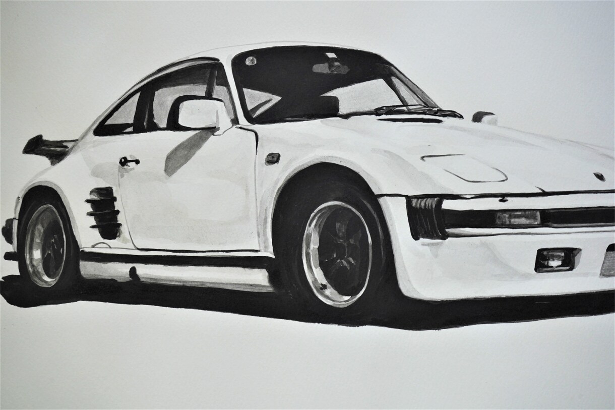 あなたの愛車、憧れの名車、描きます 車を水墨画として残せます。墨は千年劣化しない良いものです。 イメージ3