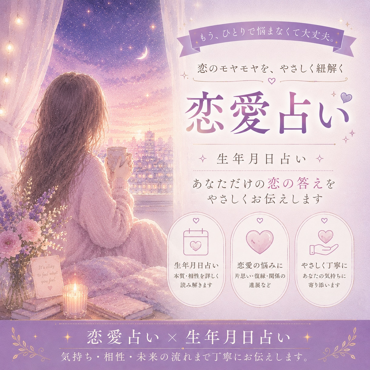彼の本音と恋の行方を鑑定します 彼の気持ち・恋の未来を優しく読み解きます イメージ1