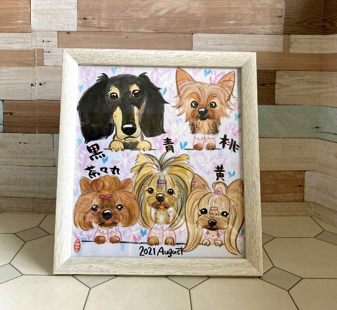 犬猫専用　世界に１枚！手描き水彩の似顔絵描きます まるでスルメ！味のある温かい似顔絵アナログって最高なのよ！ イメージ9