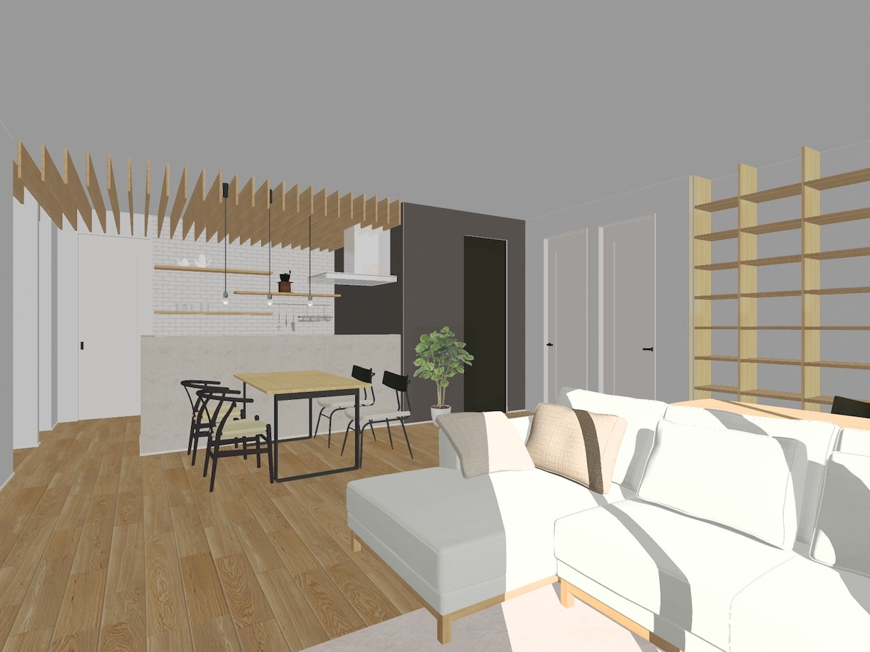 インテリア3Dパース作成をいたします ワンルームでも戸建住宅でも！インテリアを計画中の方へ イメージ3