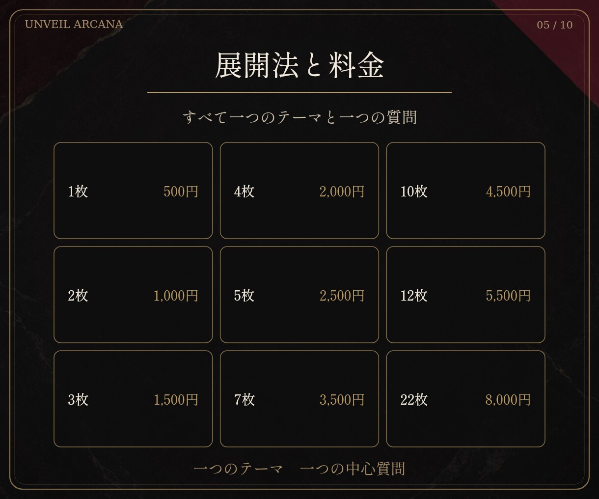 大アルカナタロットで今選ぶ一手を鑑定します UNVEIL ARCANA　今の選択を一冊に整える イメージ5
