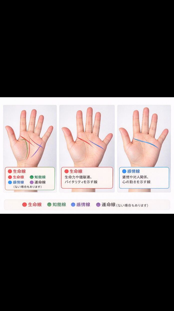 写真に線を入れて性格や運勢を丁寧に読み解きます 見えるからわかる手相鑑定。あなたの未来を導きます イメージ2