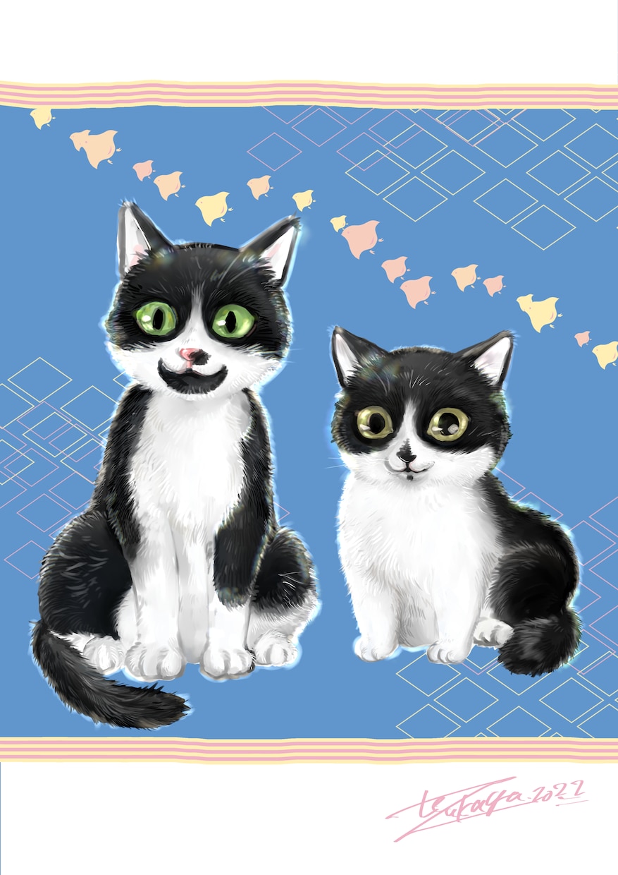 ちょっとデフォルメされたペットイラスト描きます ものすごくリアルすぎない、「うちの子」イラスト イメージ2