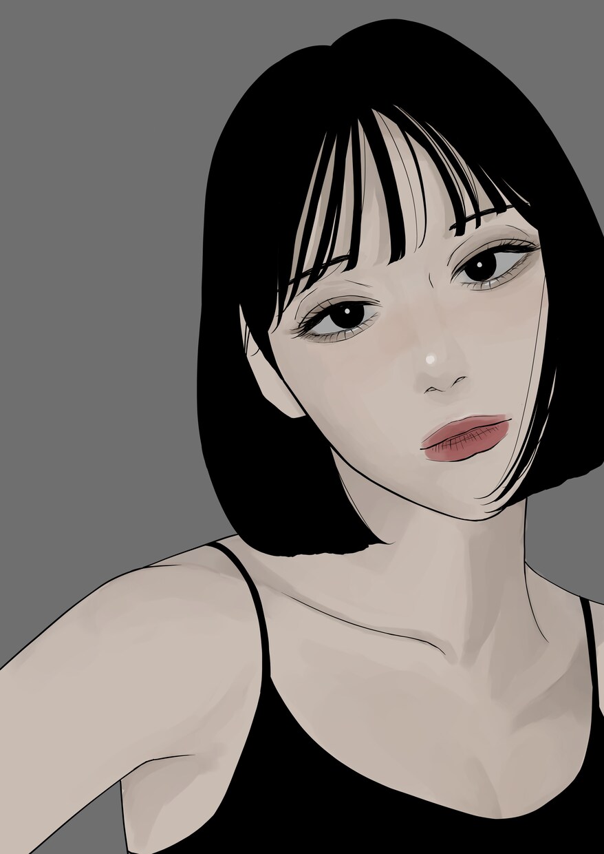 イラスト・似顔絵・アイコン等描きます 映画の主人公の様な雰囲気と花を添えます。 イメージ1