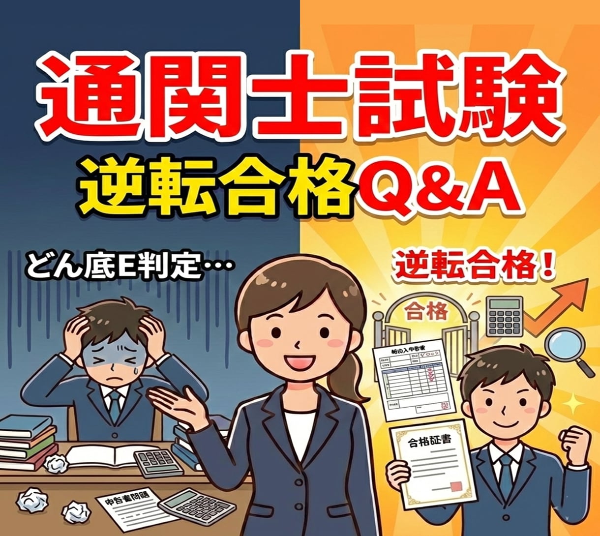 Ｅ判定から逆転合格！通関士が試験対策を助言します ▶Ｅ判定→実質４ヶ月合格！その視点で疑問に答えます イメージ1