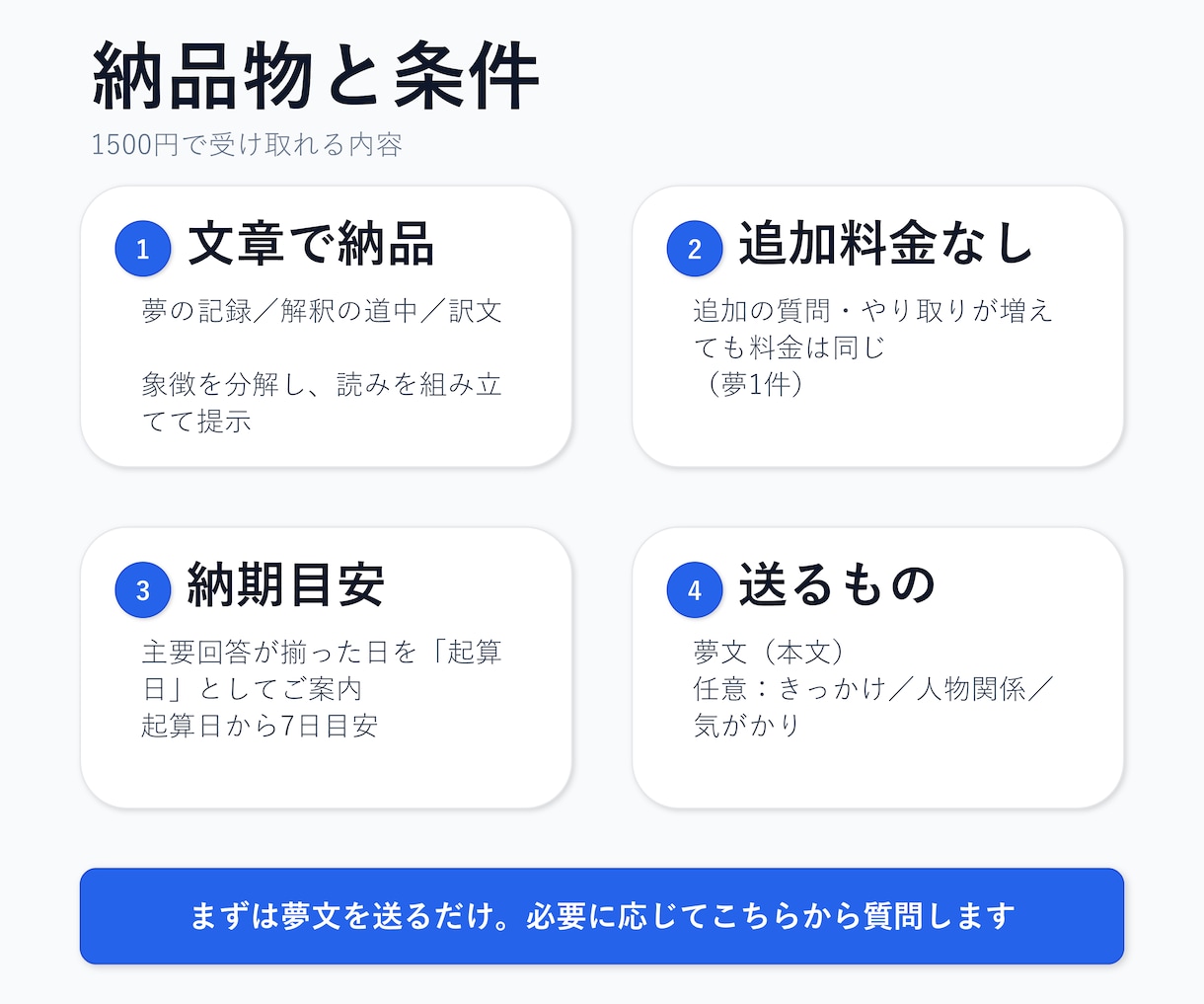 夢分析で夢の要素を分解し意味候補から解釈します 面談なし・非同期で、要素分解→統合解釈をPDF納品します イメージ2