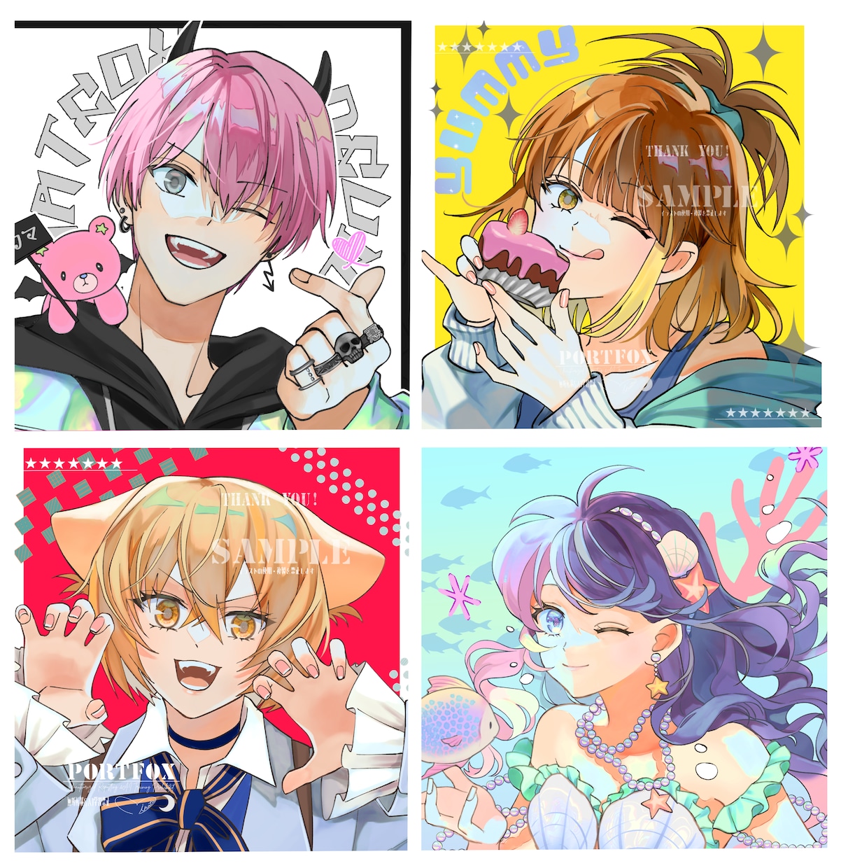 アイコンやサムネイルなど★鮮やかなイラスト描きます 個人用、VTuber向けサムネやグッズ用等様々なご用途に★ イメージ6
