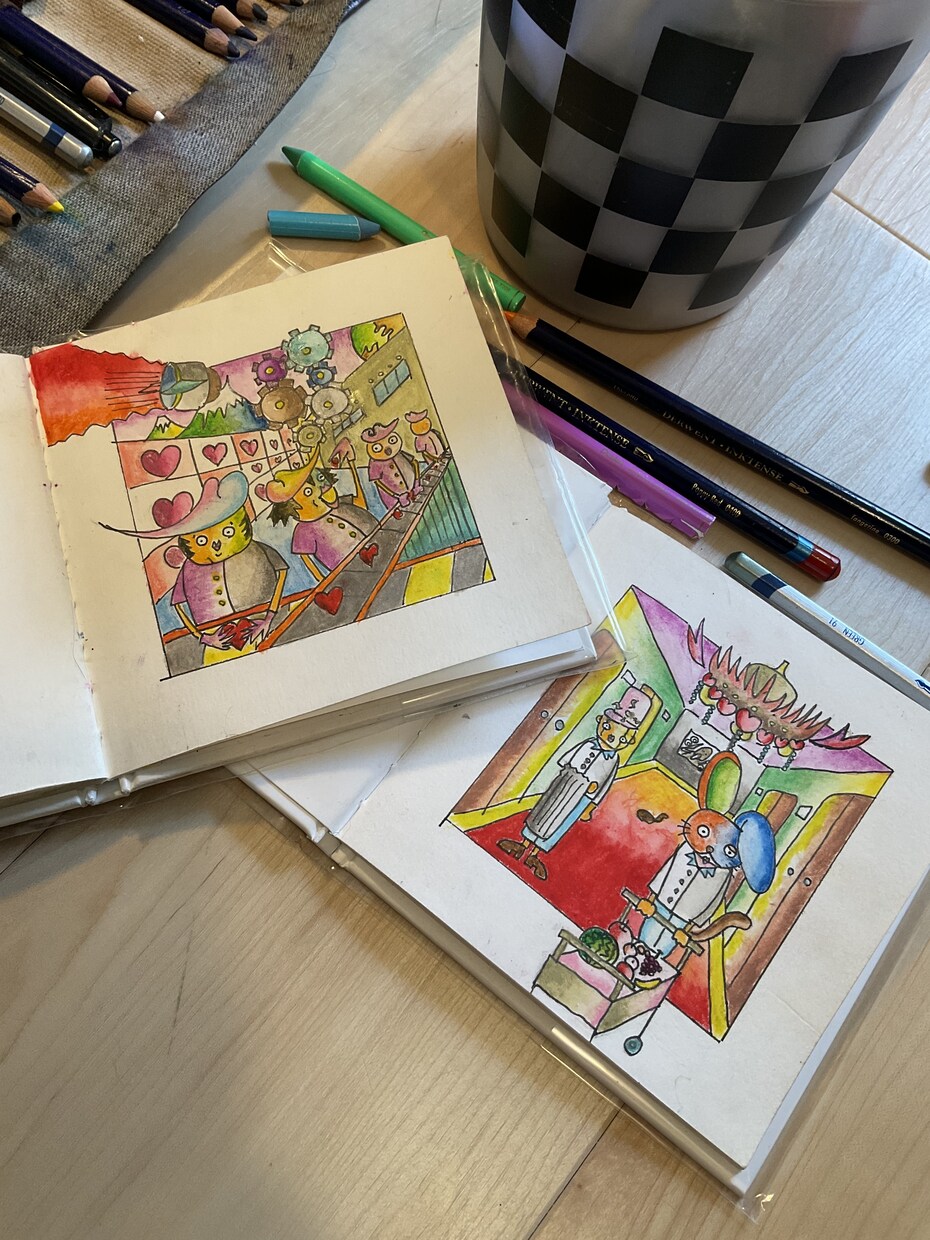 本人のアイコンやインテリアなど幅広く使用出来ます 水彩色鉛筆で描いた完全オリジナルの絵です。 イメージ4