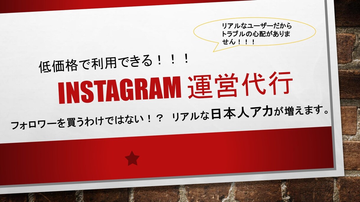 インスタを増加運営して日本人フォロワーを増やします 『ゆっくり・手作業』だから安心です！高額な運営代行も体験！？ イメージ1