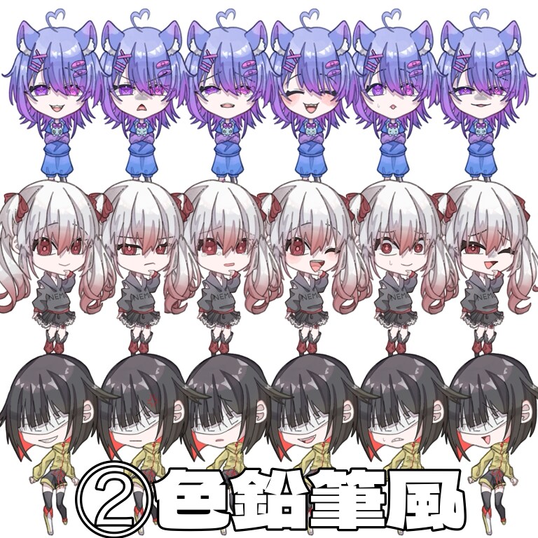 アニメ塗りの目立つSDイラスト描きます 商用利用OK！3種類の絵柄が選べる！ イメージ6