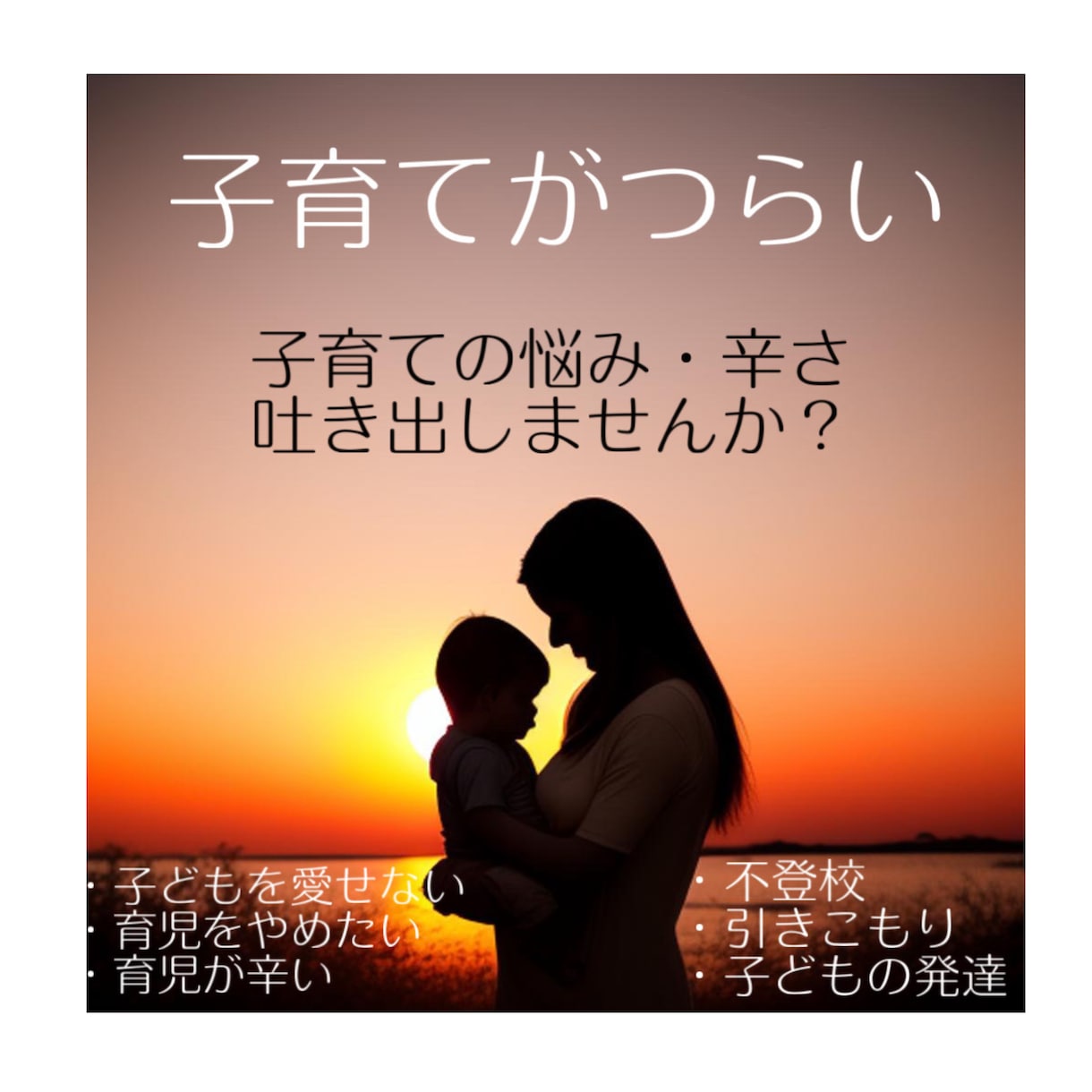 子育ての悩みなんでも聞きますます 子育ての誰にも言えない悩みあなたに寄り添い聞かせてください イメージ1