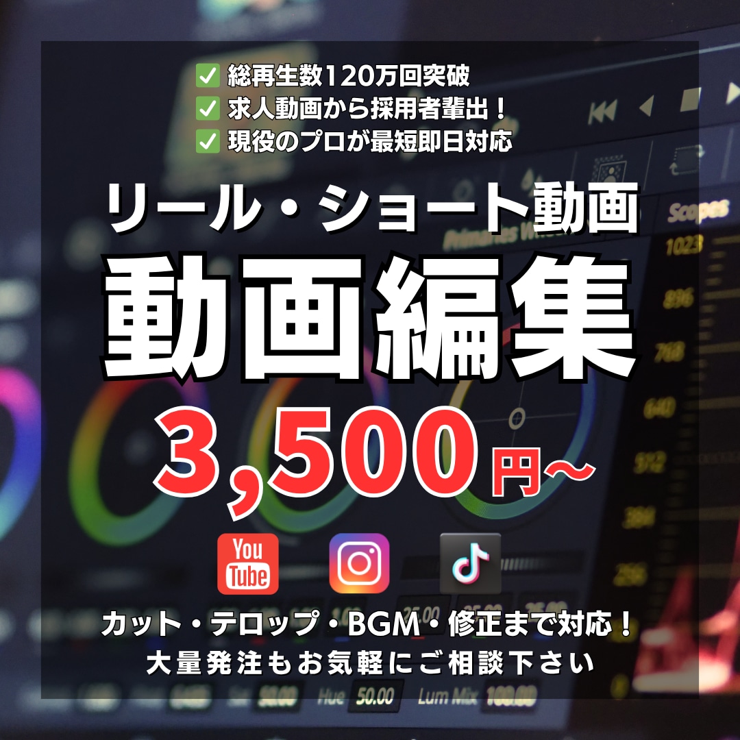 SNSなどショート動画作成承ります Instagramの投稿などに対応！ イメージ1