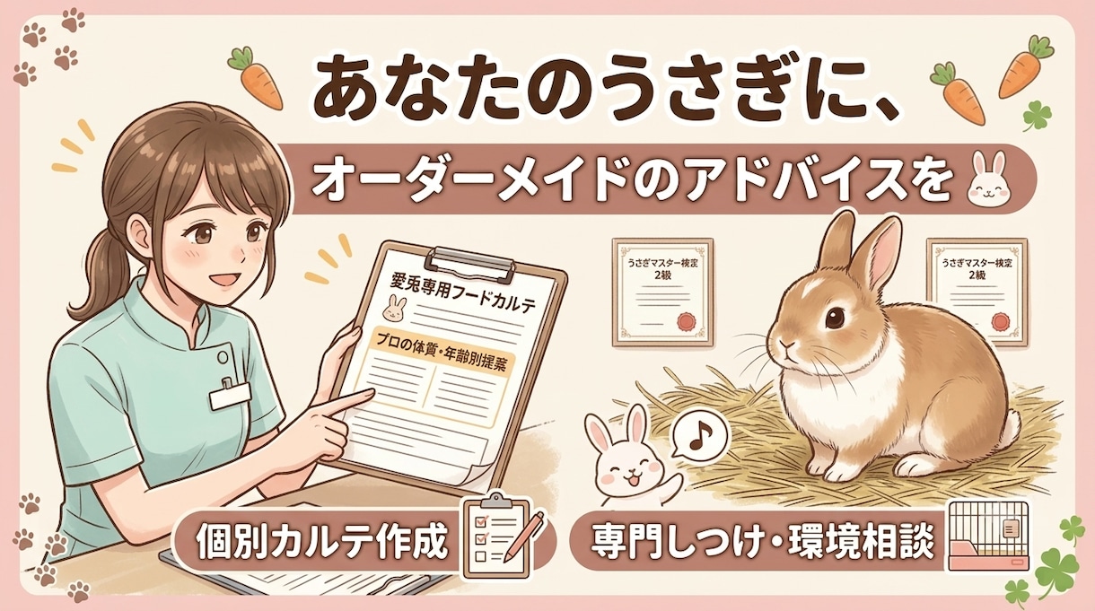 うさぎの飼育・しつけ・飼い方の相談のります うさぎマスター検定2級所持のプロが、リアルな悩みを解決！ イメージ2