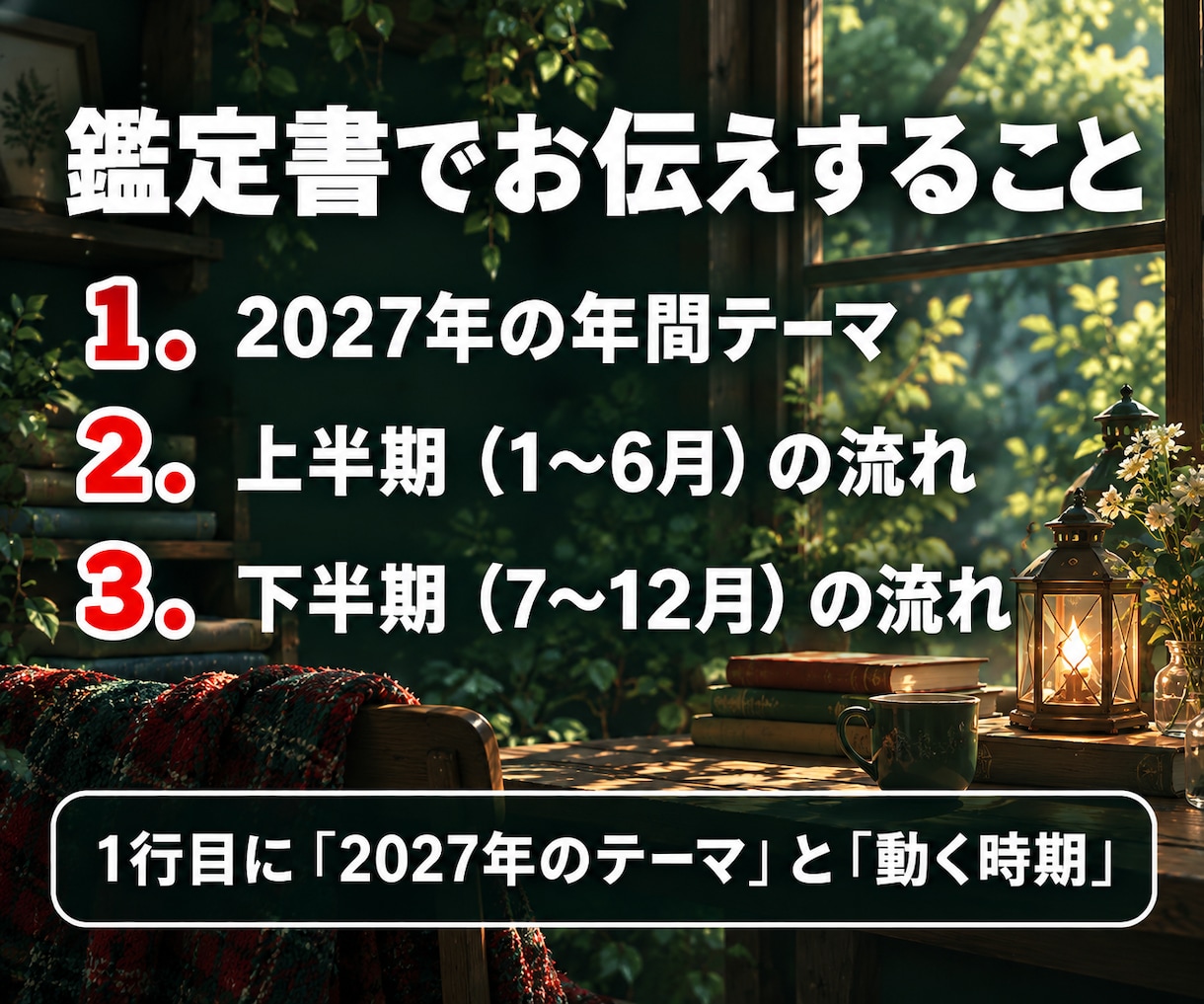 2027年の運勢｜テーマと上半期・下半期を占います 【最短30分】2027年のテーマと、上半期・下半期の流れ イメージ4