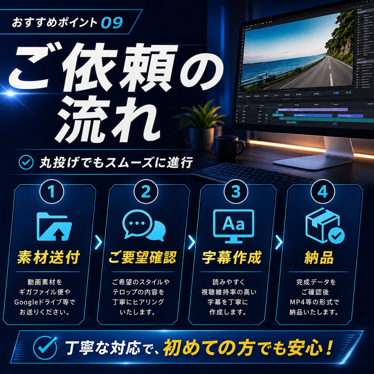 YouTube動画の字幕フルテロップ作成します YouTube字幕・テロップ作成｜丸投げOK イメージ8