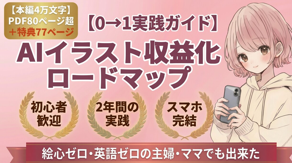 AIイラストで副業の方法を教えます 時間や場所に縛られない働き方をしたい人へ イメージ1