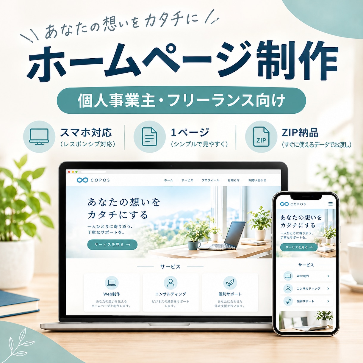 個人事業主向けのシンプルなホームページを制作します あなたの活動や想いが伝わるホームページを作ります イメージ3