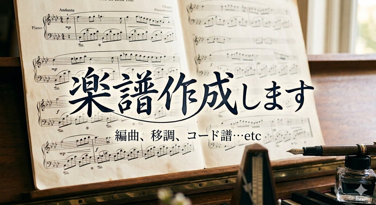 ピアノ譜の作成、編曲、移調等々楽譜作ります ピアノ譜を中心とした編曲、移調楽譜作成等々お任せください。 イメージ1