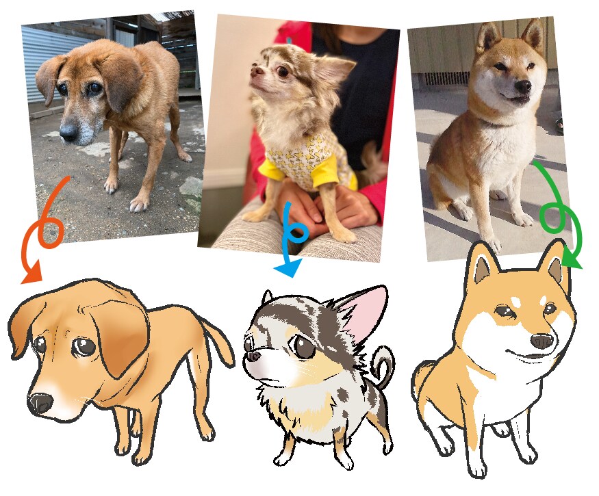 可愛いミニキャラのようなペットイラスト描きます SNSアイコンやLINEスタンプ、待ち受け、名刺などに！ イメージ3