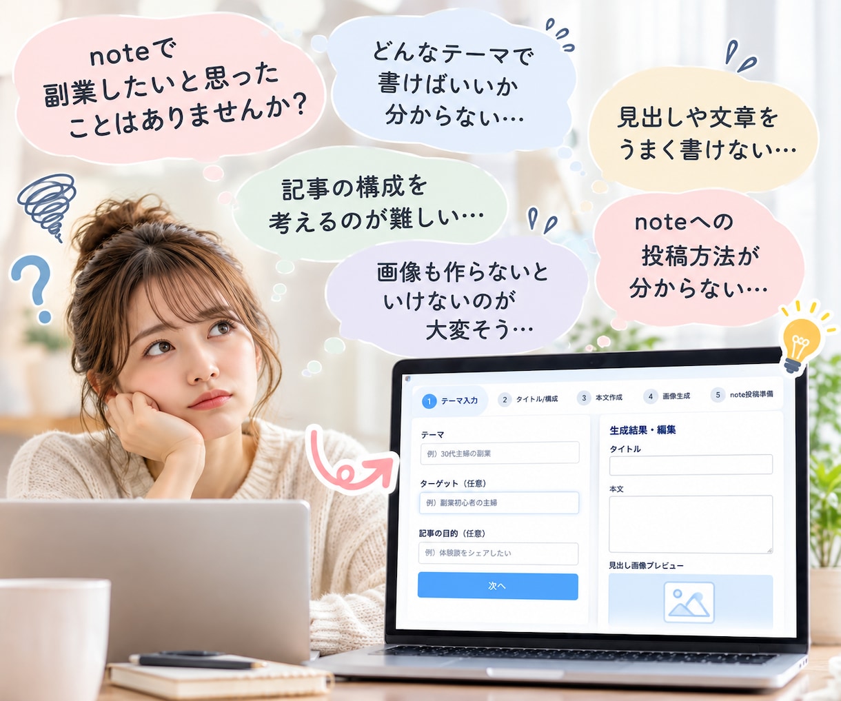 note記事自動作成ツールを提供します note記事作成をAIで効率化！投稿準備まで自動サポート！ イメージ2