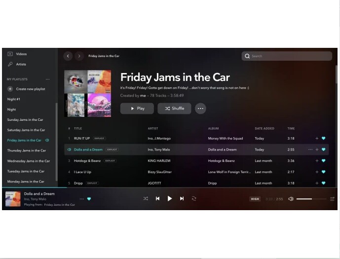 あなたの音楽を世界中に宣伝拡散します 【TIDAL】2ヶ月間で2-6曲プレイリストに追加されます。 イメージ4