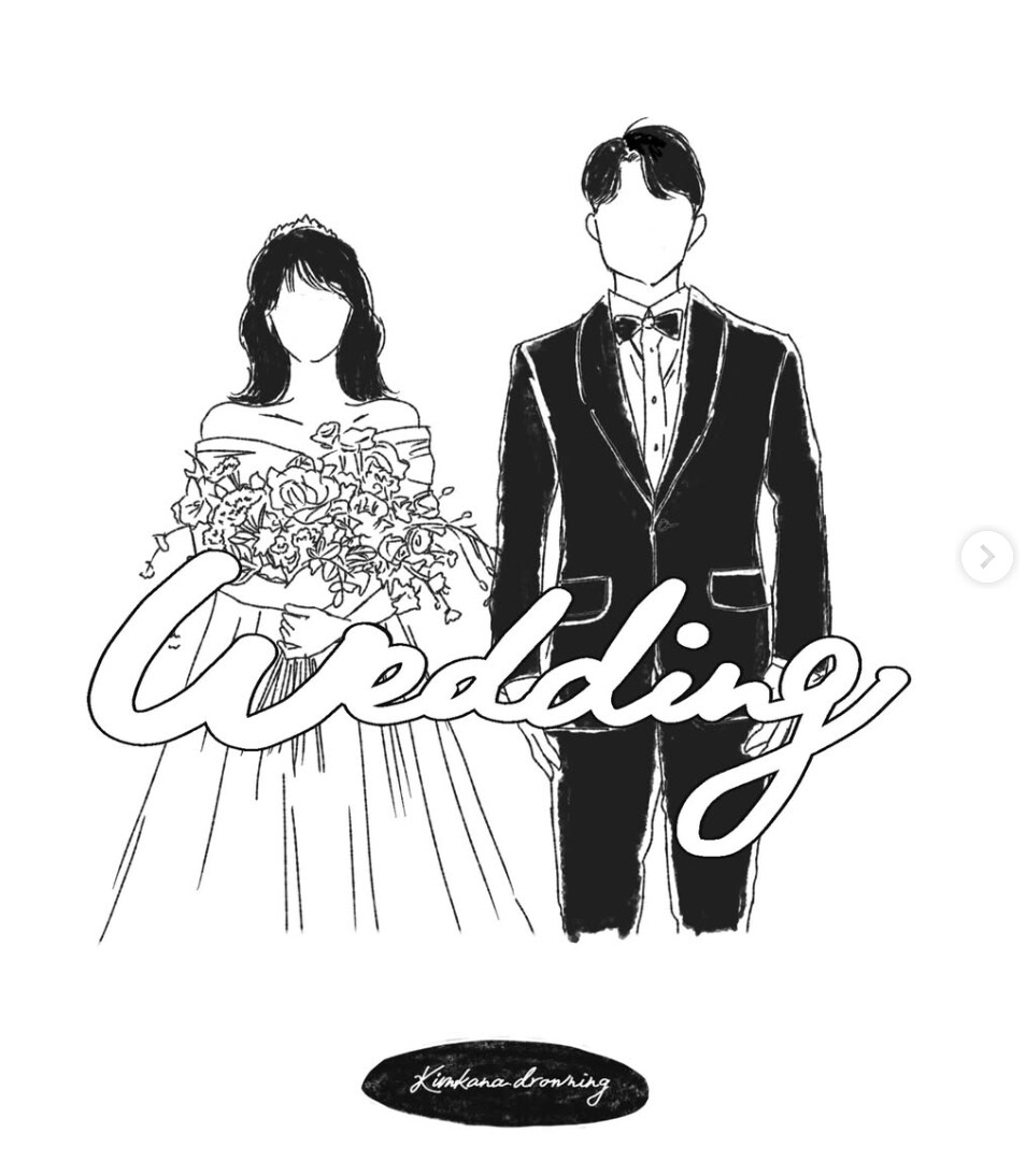 韓国っぽなオシャレ線画似顔絵を制作します ウェディング小物や、待ち受け、アイコンにもおすすめです！ イメージ1