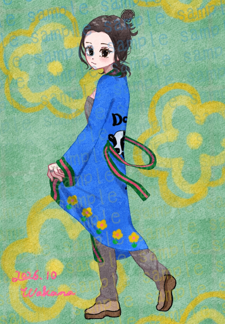 おしゃれな女の子の全身イラストを描きます 好きなお洋服を、もっと特別に。 イメージ7