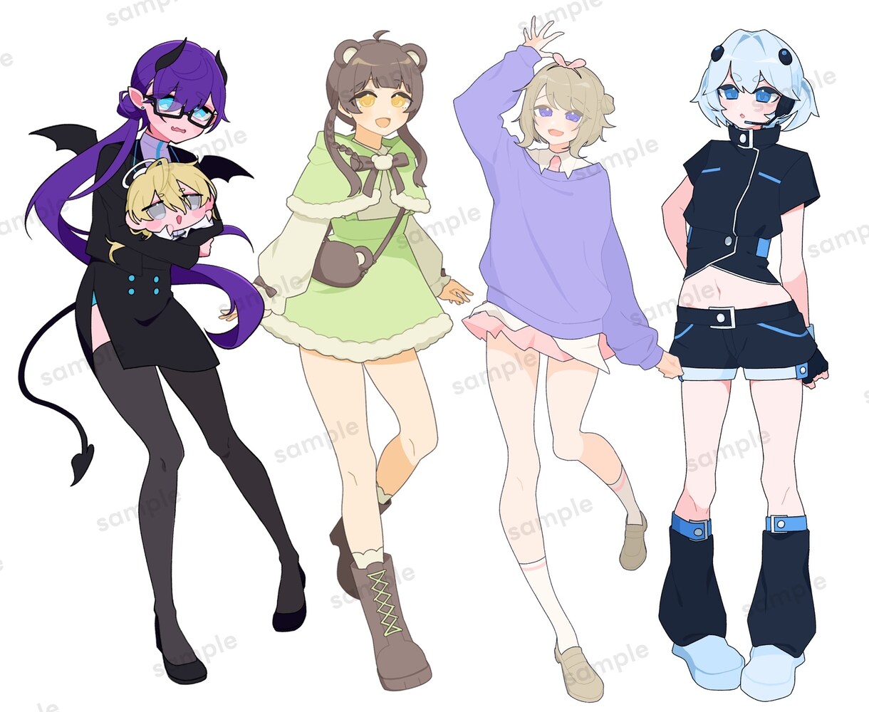 ポップでかわいいイラストを制作いたします アニメ塗りのかわいい立ち絵(顔アップ〜全身)を描きます！ イメージ3