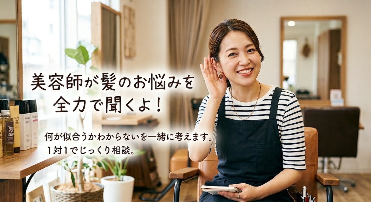 髪の毛のお悩み全力でお聞きします 美容師にそのまま伝わる完全オーダーメイドシートまで作成します イメージ1