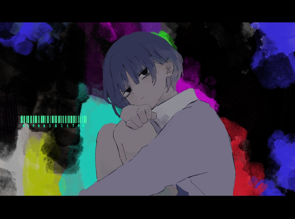 印象に残る透明感。中性男子のイラスト描きます 青を基調とした透明感のある厚塗りで、活動に彩りを添えます。 イメージ6