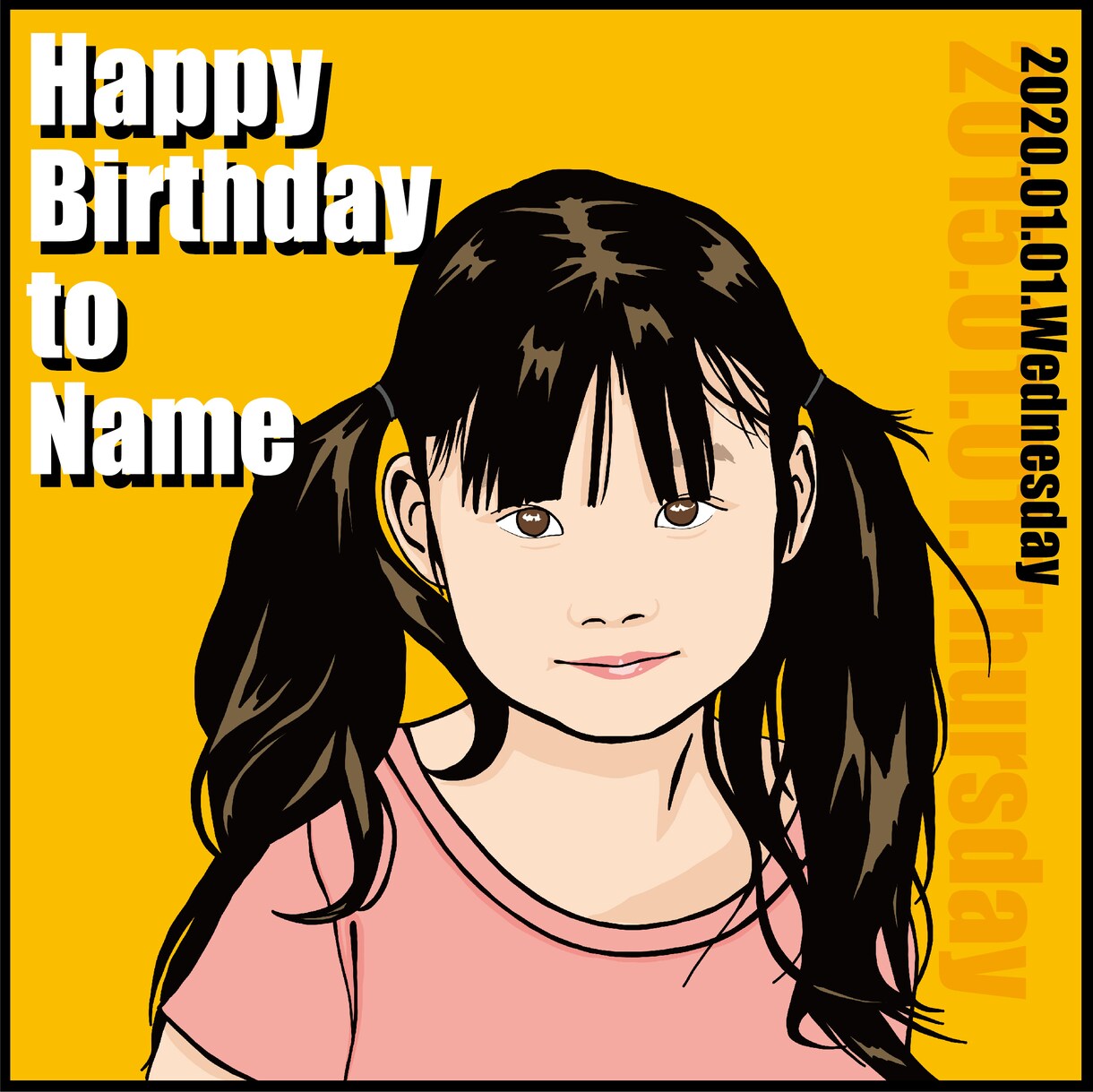 ポップな似顔絵描きます 誕生日や記念日等のプレゼントに！手書きメッセージも入れられる イメージ1