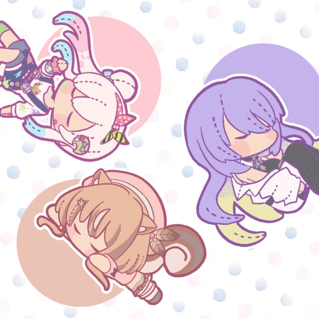 すやすや眠るかわいいデフォルメイラスト作成します グッズや画像のワンポイントに! イメージ2