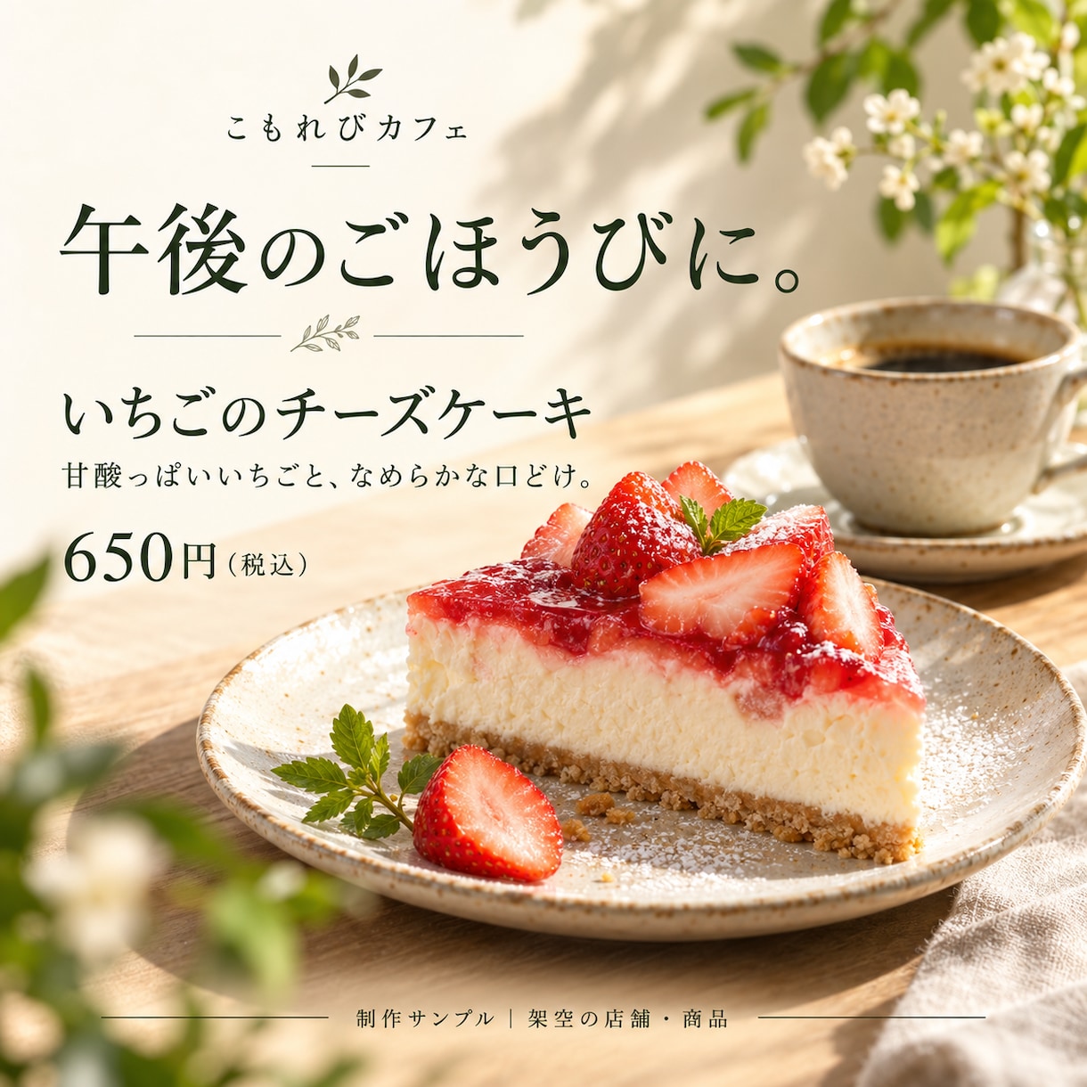 店舗向けSNS投稿画像と文章を制作します 商品紹介・告知をまとめて準備。毎月の継続制作も相談可能 イメージ2
