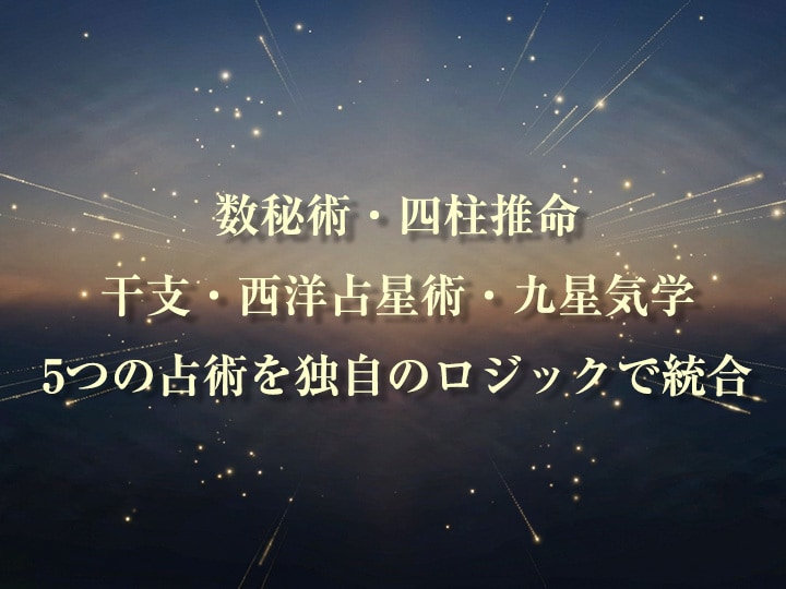 5つの占術を統合し、貴方の本質を徹底的に解析します 心理現象やアプローチ手法を一切排除し、純粋なデータだけを解析 イメージ3