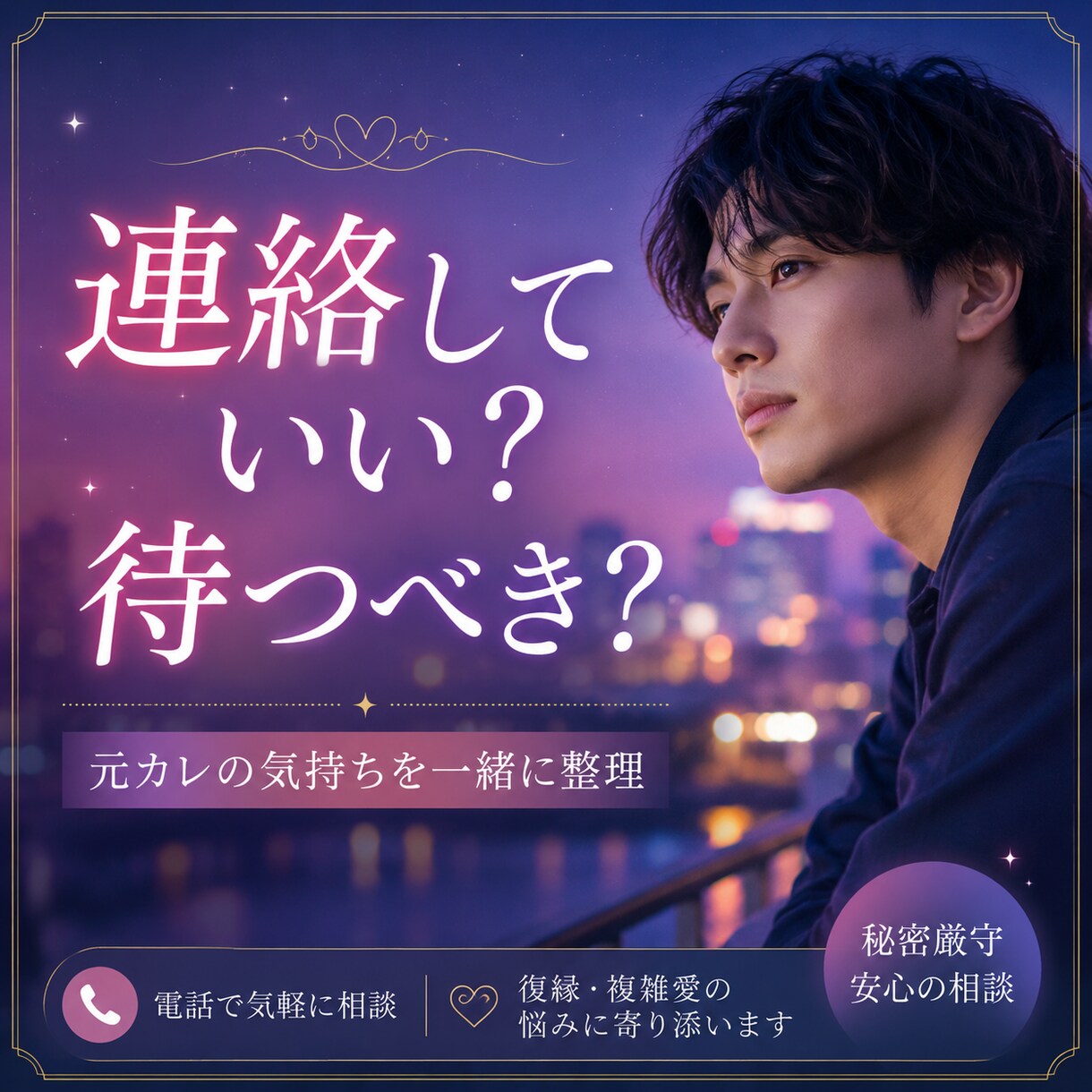 これダメかな…。復縁・複雑な恋の本音をお伺いします 彼の気持ちや今後の動きを男目線で一緒に考えます イメージ1