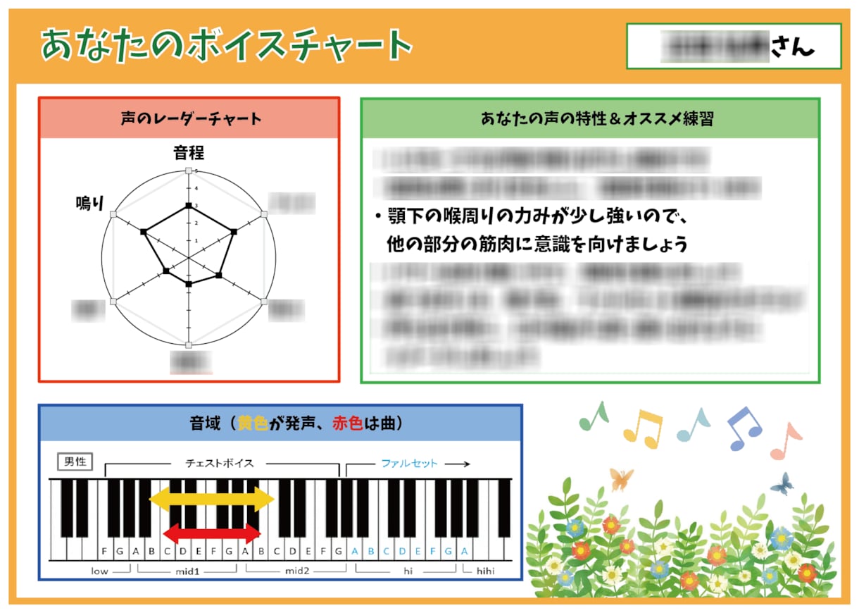 あなたの声質分析＆アドバイスシートを制作いたします あなたの声質を分析＆視覚化したシートを制作いたします イメージ2