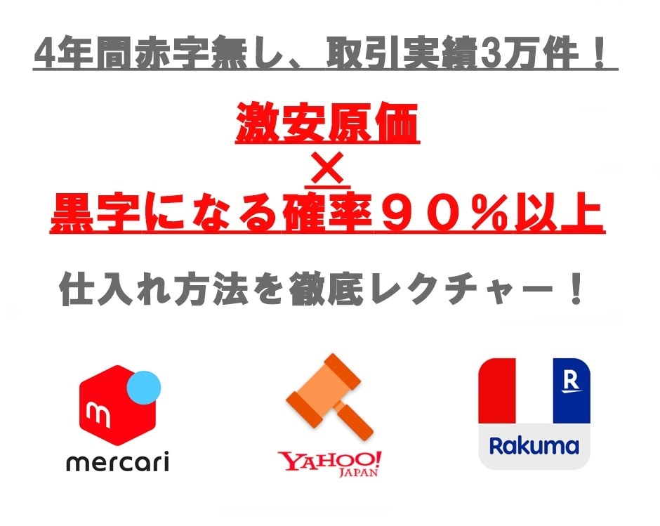 激安原価×黒字確率90％以上の仕入れ教えます 5年間1億円売上のリユース小売業を徹底レクチャー！ イメージ1