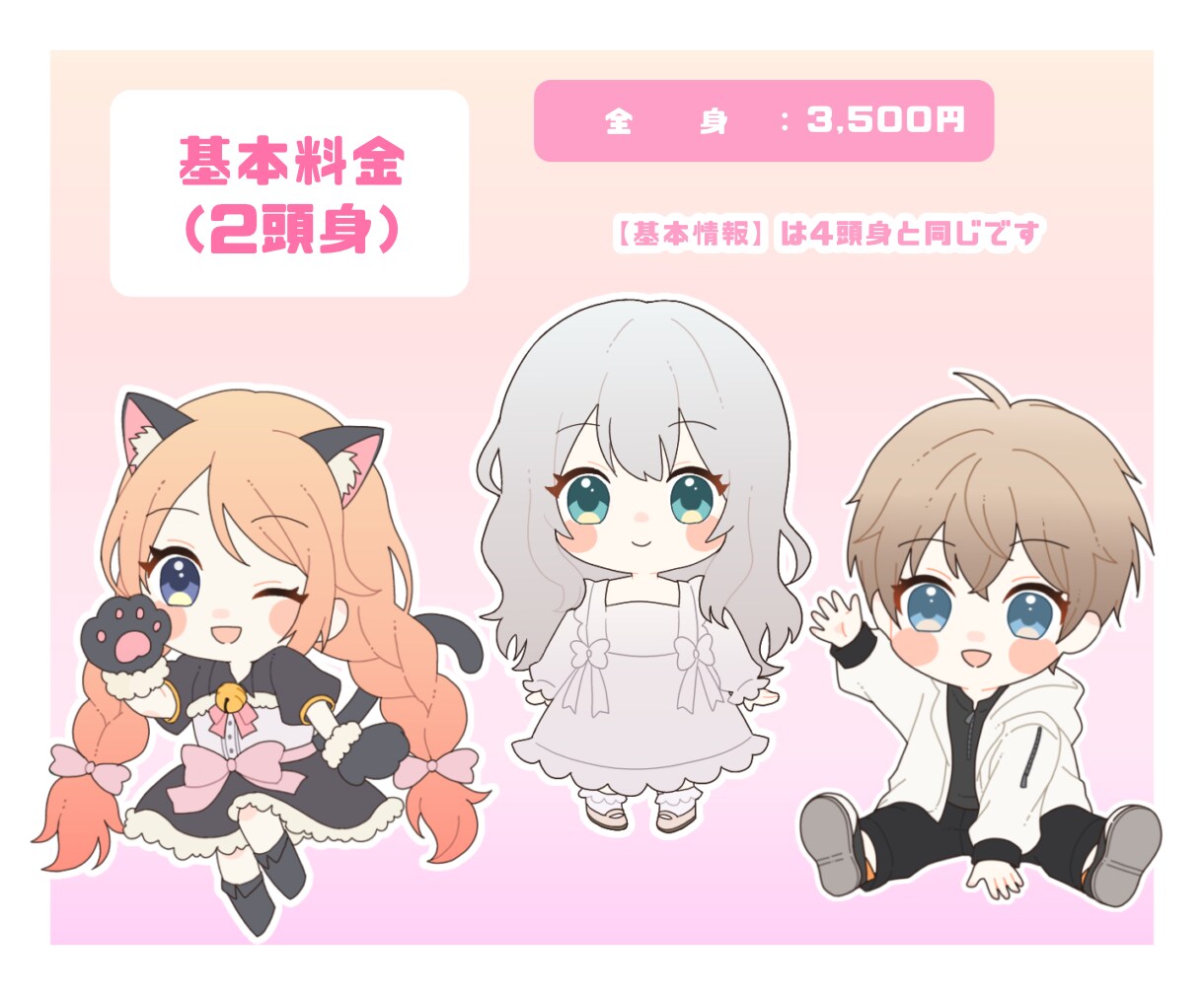 Vtuber･配信者様歓迎！ミニキャラ描きます デフォルメ・SDキャラ制作、歌ってみたや配信画面にも◎ イメージ3