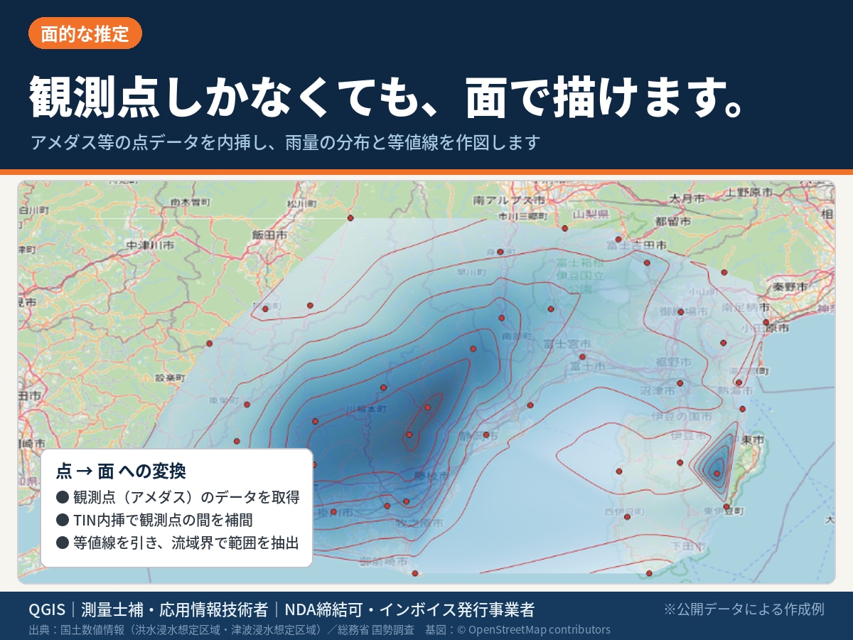 ハザード情報を重ねた防災リスク図を作成します 洪水・津波・土砂を1枚に｜影響人口の集計まで対応 イメージ6