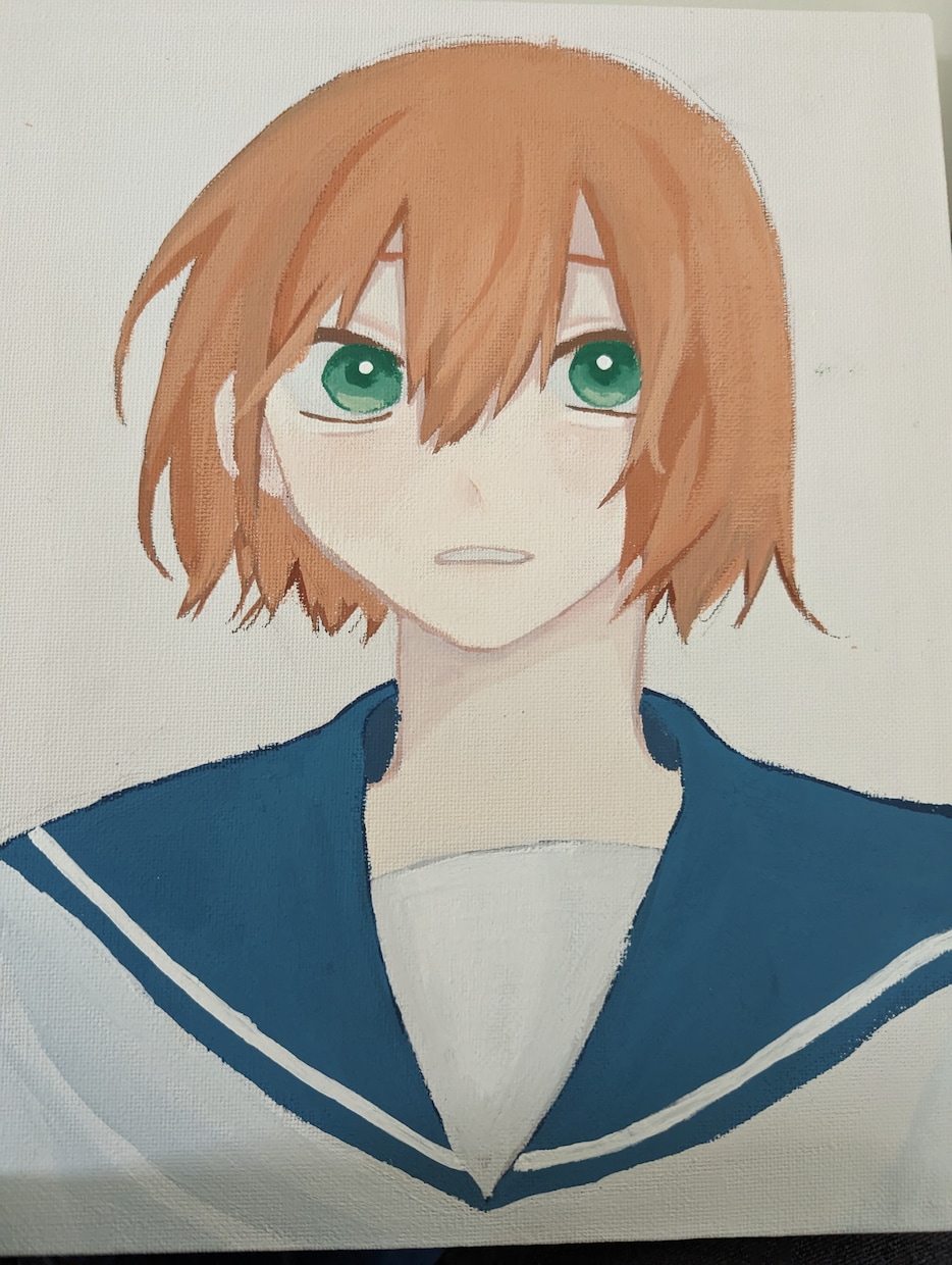 ハガキサイズにアナログ絵を描きます アクリル絵の具などを使いイラストを描きます完成品は送ります イメージ2