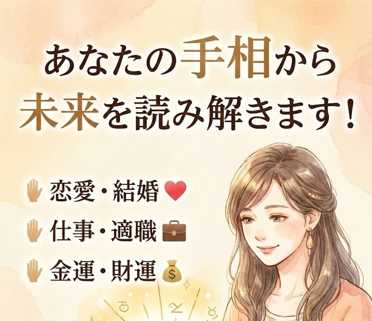 モニター募集! 資格保有者が手相を丁寧に鑑定します 有資格者の診断データを作成、あなただけのお守り鑑定書です イメージ5