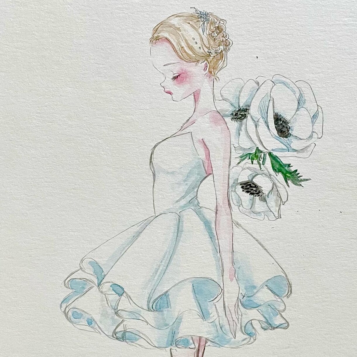 透明水彩絵の具でふんわり可愛いイラスト描きます 芸術学部卒の現役デザイナーが柔らかい雰囲気を演出します！ イメージ9