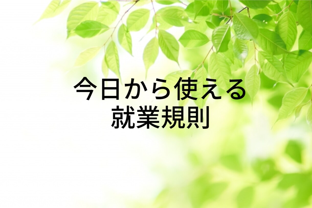 今日から使える就業規則あります ～御社に必要な規定のみお選びいただけます～ イメージ1