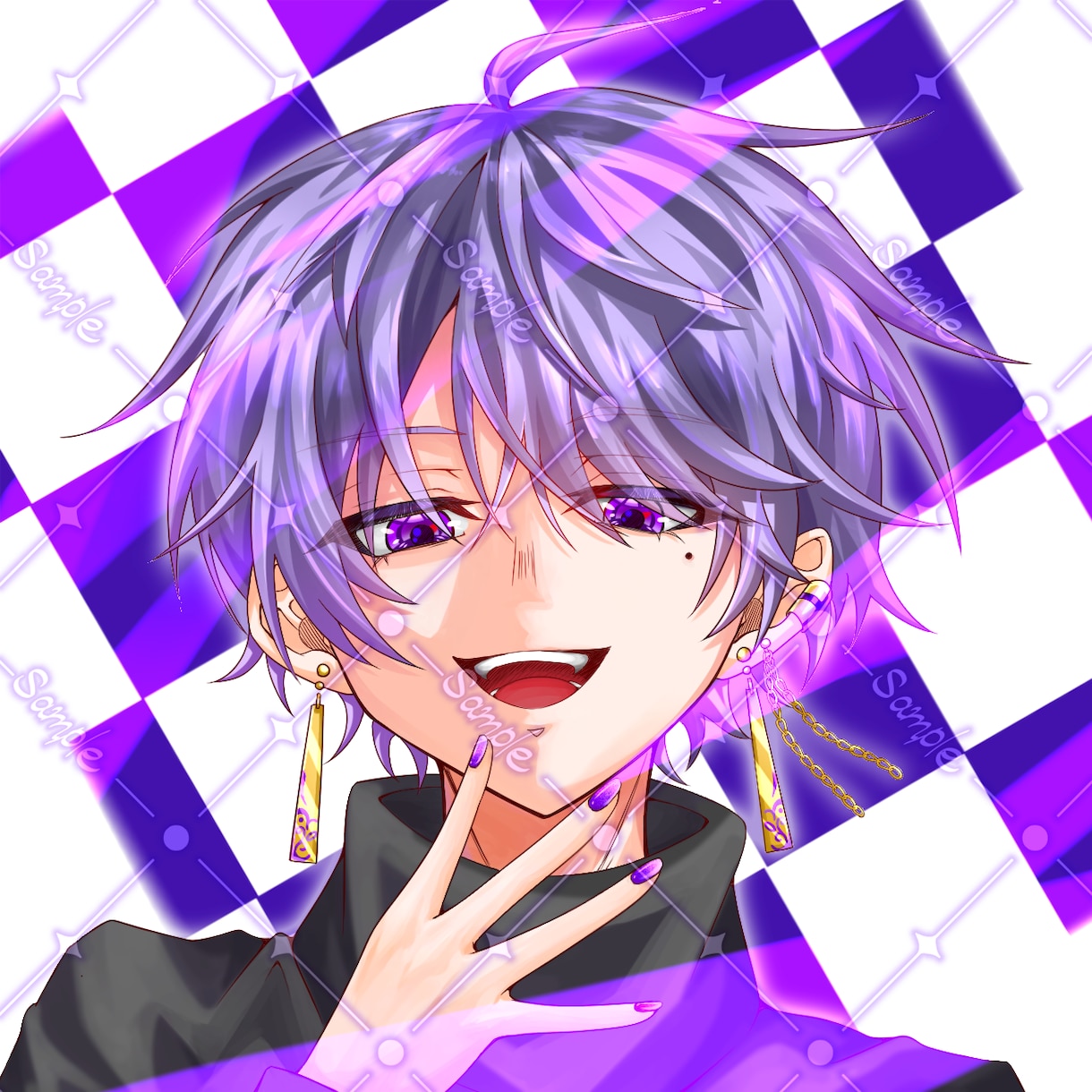 かっこいいアイコン用イラストお描きします 先着5名様まで低価格！存在感あるキラキラしたアイコンを制作！ イメージ8