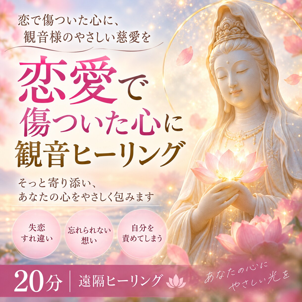 恋愛で傷ついた心に観音ヒーリングをお届けします 恋で傷ついた心に、観音様のやさしい慈愛を イメージ1